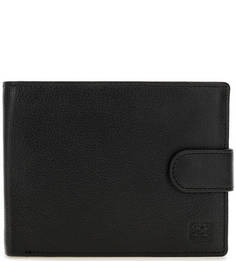 Черное кожаное портмоне на кнопке Sergio Belotti