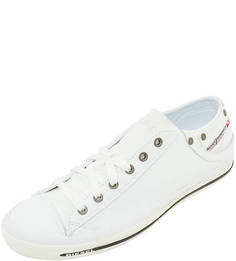 Кожаные кеды с текстильными вставками Diesel