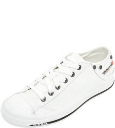 Кожаные кеды с текстильными вставками Diesel