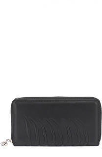 Кожаное портмоне Continental  на молнии с декоративной отделкой Alexander McQueen