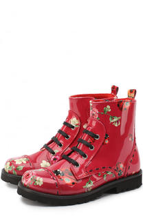 Лаковые ботинки с принтом Dolce &amp; Gabbana