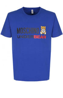Хлопковая футболка с принтом Moschino