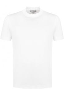 Хлопковая однотонная футболка Canali