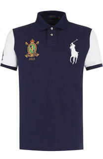 Хлопковое поло с контрастной вышивкой Polo Ralph Lauren