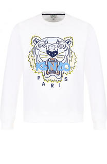 Хлопковый свитшот с контрастной вышивкой Kenzo