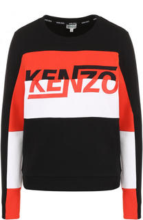 Хлопковый свитшот с логотипом бренда Kenzo