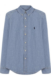 Хлопковая рубашка с воротником button down Polo Ralph Lauren