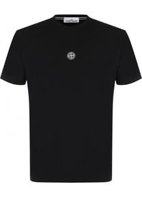 Хлопковая футболка с логотипом бренда Stone Island