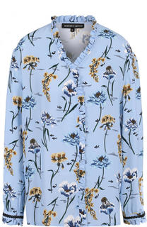 Блуза с V-образным вырезом и цветочным принтом Markus Lupfer