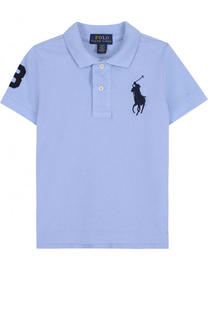 Хлопковое поло с вышитым логотипом бренда Polo Ralph Lauren