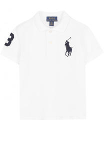 Хлопковое поло с нашивкой и логотипом бренда Polo Ralph Lauren