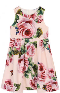 Хлопковое платье с цветочным принтом Dolce &amp; Gabbana