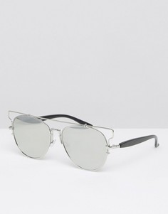 Круглые солнцезащитные очки с зеркальными линзами 7X - Черный