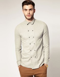 Асимметричная рубашка в стиле милитари ASOS - Серый