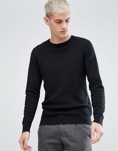 Трикотажный джемпер с круглым вырезом Selected Homme - Черный
