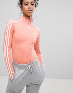 Боди кораллового цвета adidas Originals X Pharrell Williams Hu - Розовый