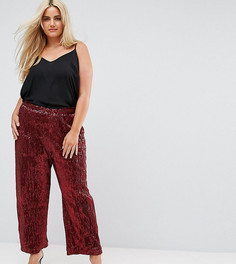 Широкие брюки с пайетками Elvi Premium - Красный