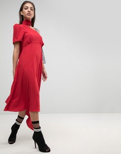 Платье миди с отделкой кантом ASOS - Красный