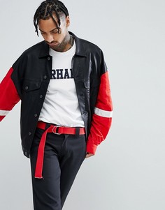 Черная oversize-куртка из искусственной кожи в стиле вестерн ASOS - Черный