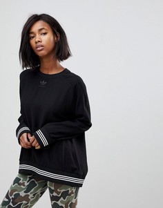 Черный свитшот с отделкой adidas Originals - Черный