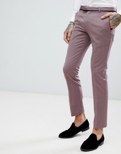 Супероблегающие брюки в стиле смокинга с геометрическим узором Noose &amp; Monkey - Фиолетовый