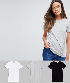 Комплект из 3 футболок с круглым вырезом ASOS TALL Скидка 20 - Мульти
