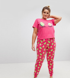 Комплект из футболки и леггинсов с принтом Power Couple ASOS CURVE - Мульти