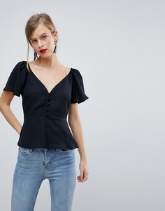 Топ с пуговицами ASOS - Черный