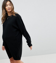 Вязаное платье оверсайз с круглым вырезом ASOS MATERNITY - Черный