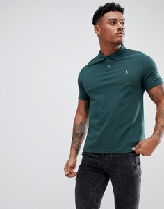 Темно-зеленое узкое поло из пике с маленьким логотипом Original Penguin - Зеленый