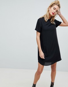 Свободное полупрозрачное платье мини ASOS - Черный