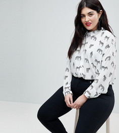 Рубашка с принтом зебра ASOS CURVE - Мульти