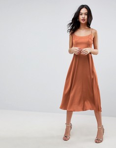 Платье миди на бретелях ASOS - Медный