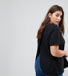 Футболка с запахом сзади ASOS CURVE - Черный