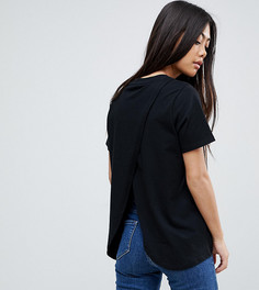 Футболка с запахом на спине ASOS PETITE - Черный