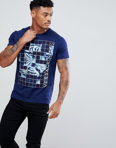 Темно-синяя футболка с принтом тигра Versace Jeans - Темно-синий