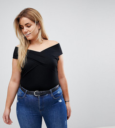 Топ с запахом ASOS CURVE - Черный