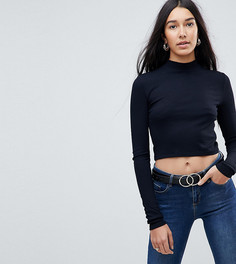 Кроп-топ с высоким воротником ASOS TALL - Черный