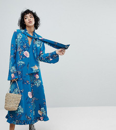 Платье макси с расклешенными рукавами Reclaimed Vintage Inspired - Синий