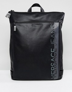 Черный рюкзак с большим логотипом Versace Jeans - Черный