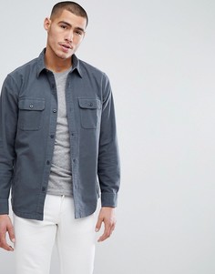 Серая рубашка классического кроя из плотного хлопка Abercrombie &amp; Fitch Chamois - Серый