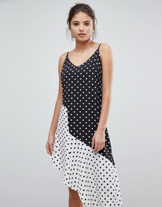 Асимметричное платье в горошек Missguided - Черный