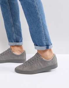 Серые хлопковые кроссовки с начесом Fred Perry Spencer - Серый