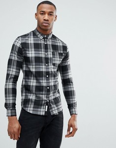 Серая обтягивающая рубашка в клетку River Island - Серый