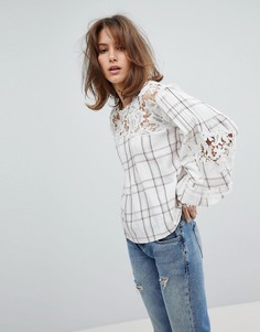 Топ в клетку Free People - Белый