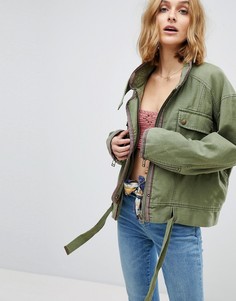 Куртка в стиле милитари Free People Flight Line - Зеленый