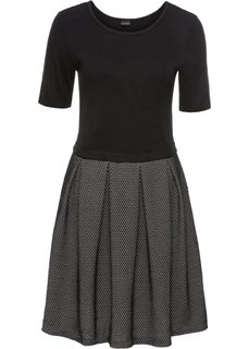 Платье вязаное (черный/белый) Bonprix