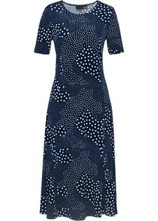 Платье (темно-синий/белый с рисунком) Bonprix