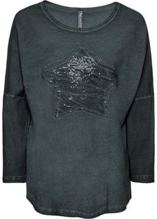 Футболка с пайетками (антрацитовый) Bonprix