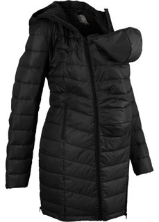 Пальто стеганое с карманом-вставкой для малыша (черный) Bonprix